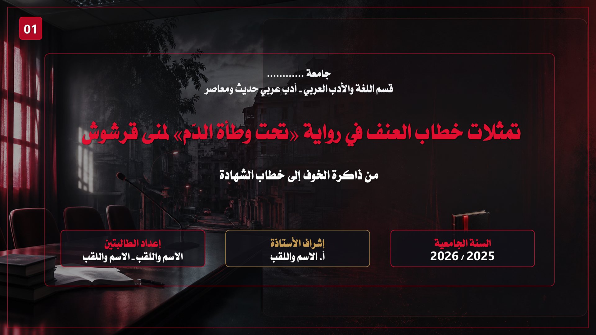 قالب الأدب — خطاب العنف